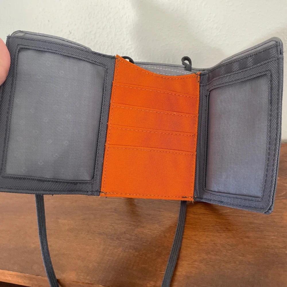 Samsonite Travel Passport Case Crossbody Bag Orange gray wallet cardholder‎